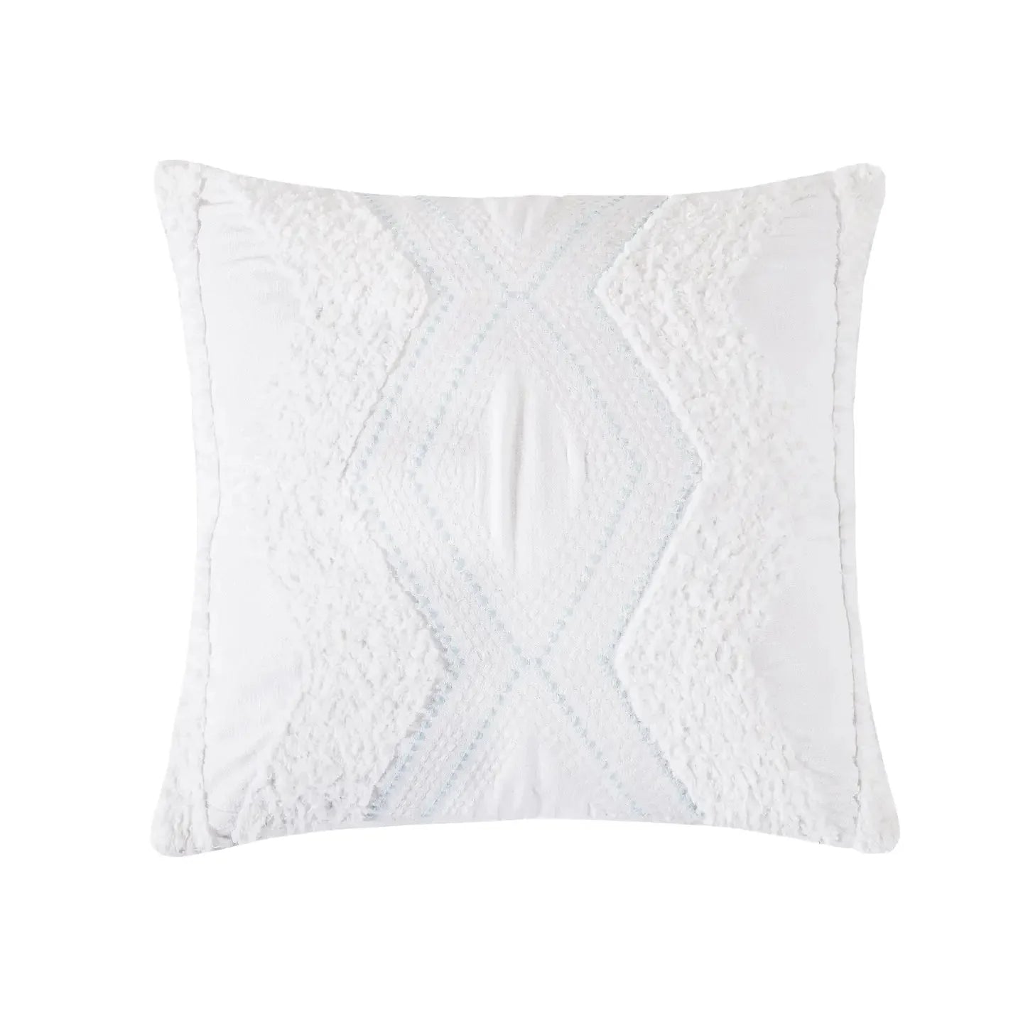 Blue Sea Chenille Tufted Throw Pillow