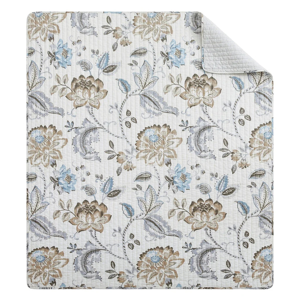 Maileen Quilted Cotton Botanical Throw Blanket