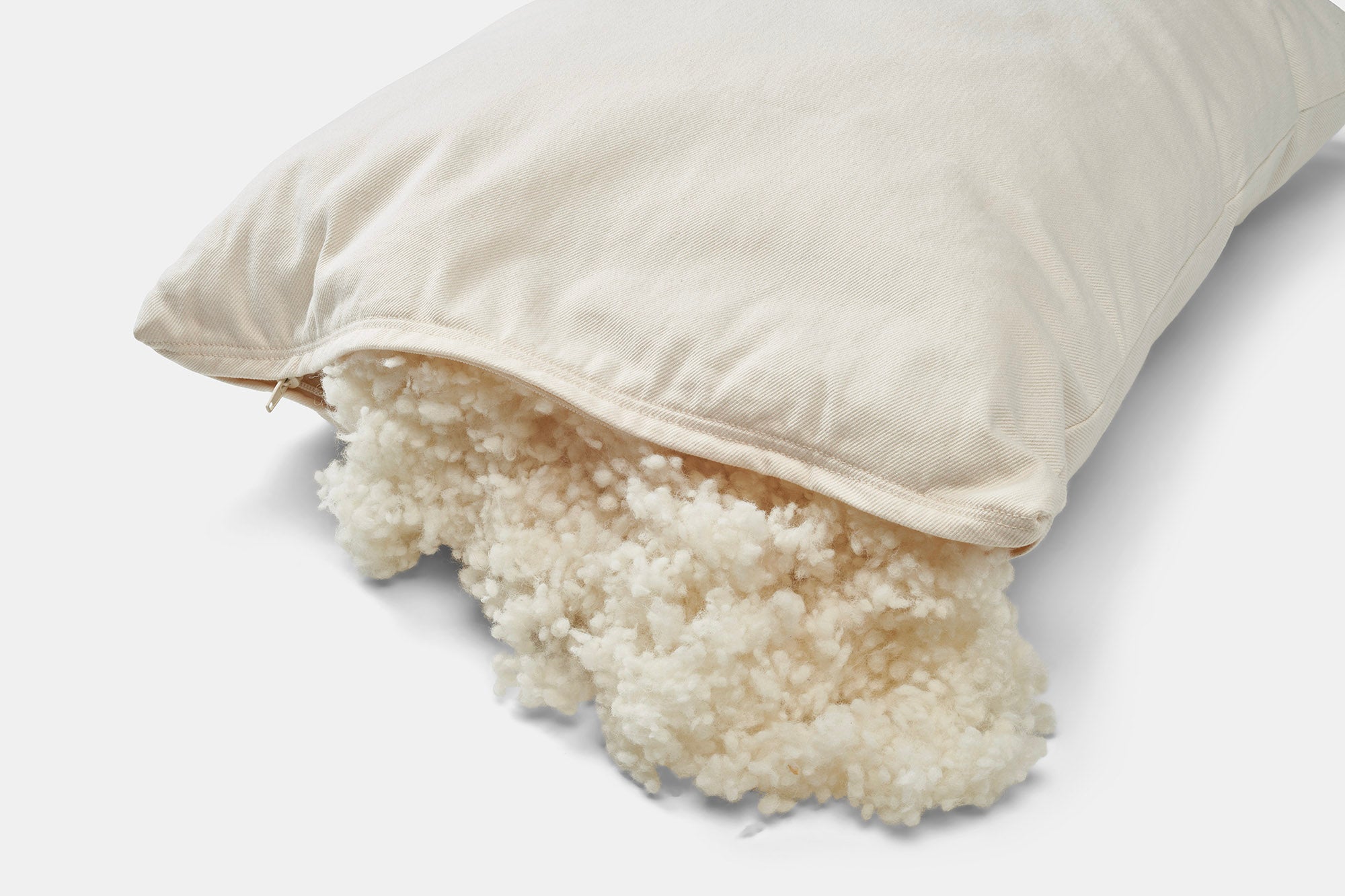 Natural Cotton Pillow With Wool Filling - American Made With USA Grown Cotton