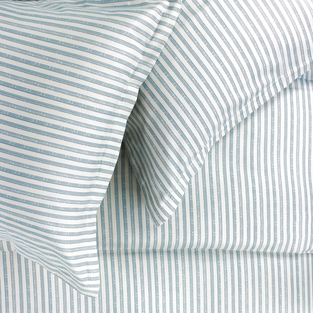 400TC Bamboo Stripe Design Duvet Set - Coastal Classic Striped Bedding
