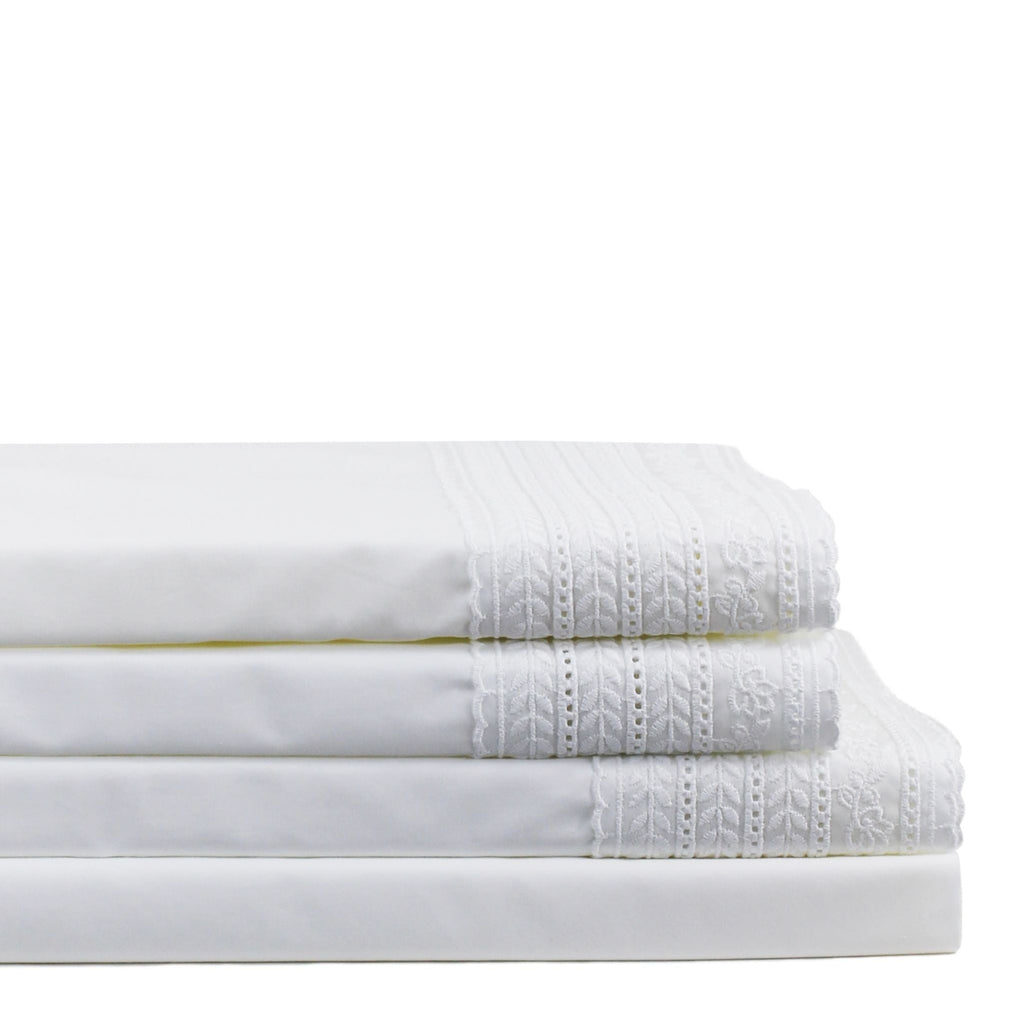300TC Elizabeth Lace Cotton Percale Sheet Set