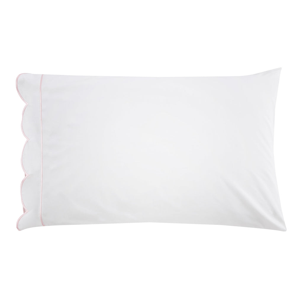 Coastal Scalloped Edge Embroidered 300TC Cotton Percale Sheet Set
